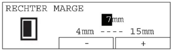 RECHTER MARGE 7mm 4mm ---- 15mm - +