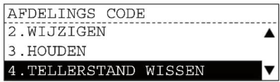 AFDELINGS CODE 2.WIJZIGEN ▲ 3.HOUDEN 4.TELLERSTAND WISSEN ▼
