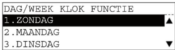 DAG/WEEK KLOK FUNCTIE 1. ZONDAG 2. MAANDAG 3. DINSDAG