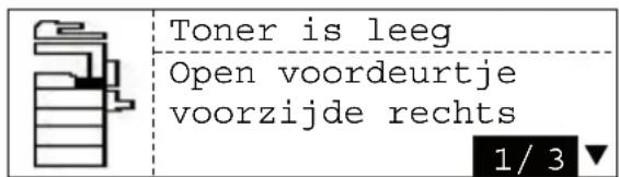 Toner is leeg Open voordeurtje voorzijde rechts 1/3 ▼