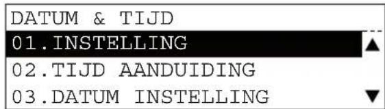 DATUM & TIJD 01.INSTELLING 02.TIJD AANDUIDING 03.DATUM INSTELLING