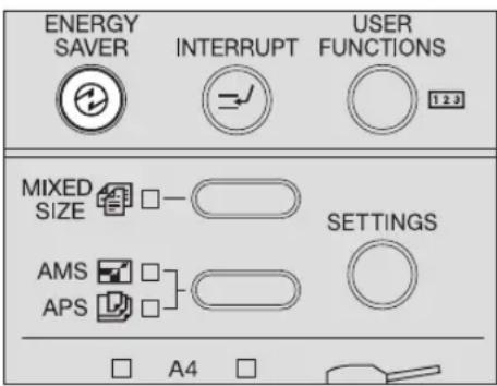 ENERGY SAVER INTERRUPT USER FUNCTIONS MIXED SIZE - SETTINGS AMS APS A4