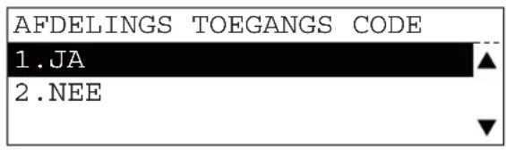 AFDELINGS TOEGANGS CODE 1.JA 2.NEE