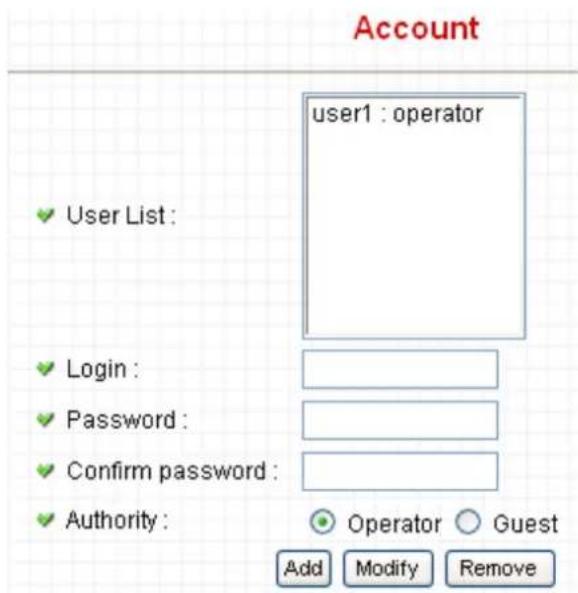 Edimax IC-7100P - Account - 2