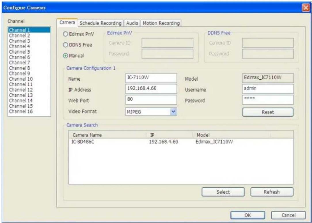 Edimax IC-7100P - 'Camera' tab - 1