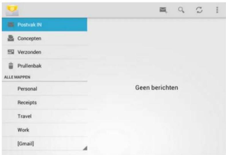 Postvak IN Concepten Verzonden Prullenbak ALLE MAPPEN Personal Receipts Travel Work [Gmail] Geen berichten