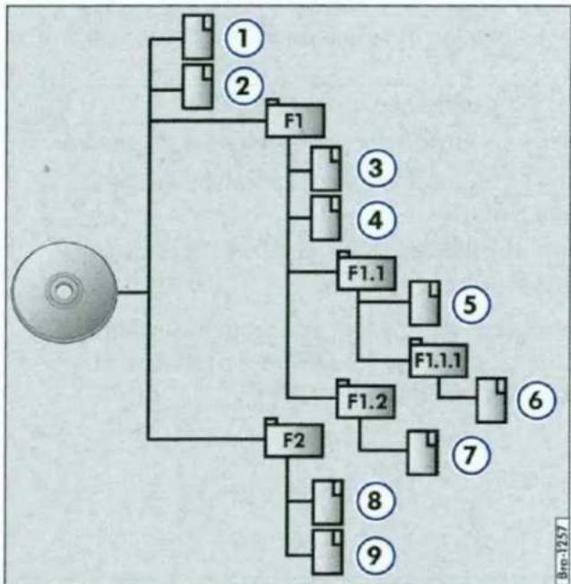 VOLKSWAGEN RCD 310 - Afspeelvolgorde bij audiogegevens-cd's - 1