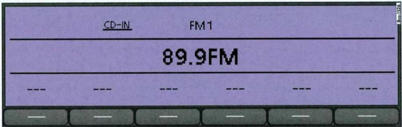 VOLKSWAGEN RCD 310 - Hoofdmenu RADIO - 1