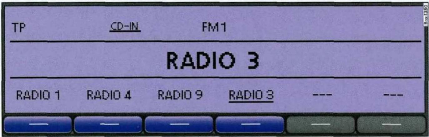 TP CD-IN FM1 RADIO 3 RADIO 1 RADIO 4 RADIO 9 RADIO 3 --- ---