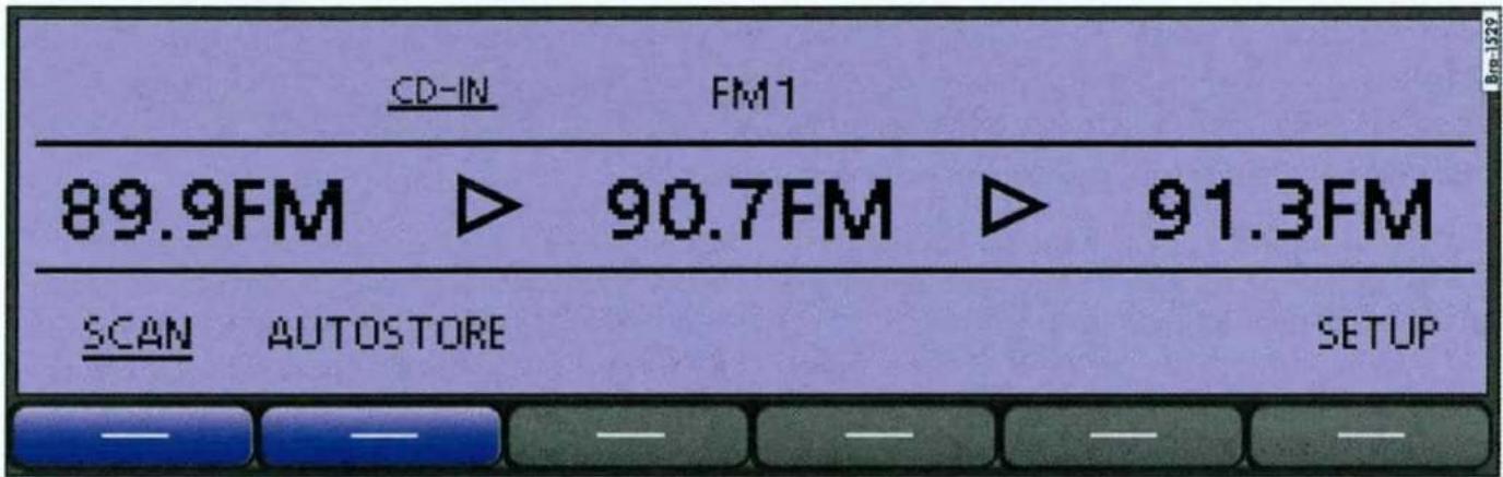 CD-IN FM1 89.9FM ▷ 90.7FM ▷ 91.3FM SCAN AUTOSTORE SETUP