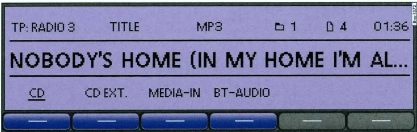 TP: RADIO 3 TITLE MP3 1 4 01:36 NOBODY'S HOME (IN MY HOME I'M AL... CD CD EXT. MEDIA-IN BT-AUDIO