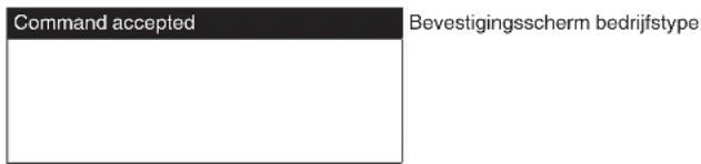 Command accepted Bevestigingsscherm bedrijfstype