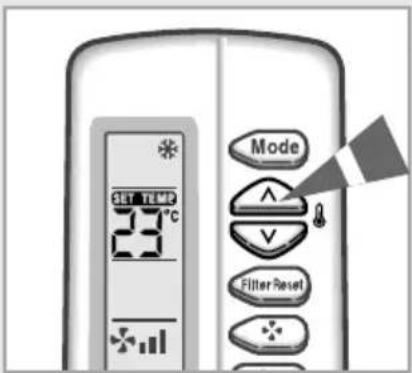 SET TEM 23°C Mode Filter Reset