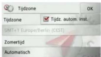 Tijdzone OK Tijdzone ✓ Tijdz. autom. inst. GMT+1 Europe/Berlin (CEST) Zomertijd Automatisch