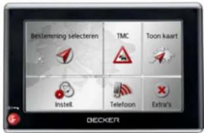Bestemming selecteren TMC Toon kaart Instell Telefoon Extra's DECKER