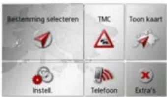 Bestemming selecteren TMC Toon kaart Instell. Telefoon Extra's