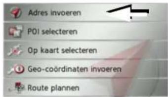 Adres invoeren POI selecteren Op kaart selecteren Geo-coördinaten invoeren Route plannen