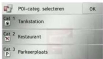POI-categ. selecteren OK Cat 1 Tankstation Cat 2 Restaurant Cat 3 Parkeerplaats
