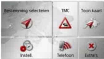 Bestlemming selecteren TMC Toon kaart Instell. Telefoon Extra's