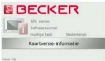 BECKER Aflb versie: Softwareversie: Hudige taal. Nederlands Kaartversie-informatie