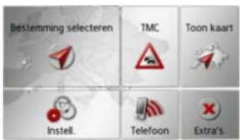 Bestlemming selecteren TMC Toon kaart Instell. Telefoon Extra's