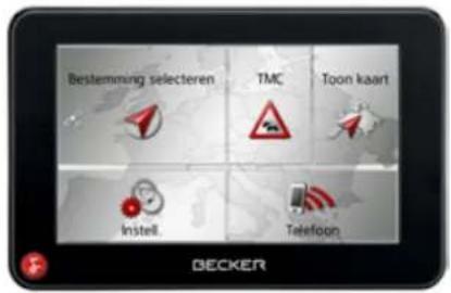 Bestemming selecteren TMC Toon kaart Instell. Telefoon BECKER