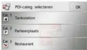 POI-categ. selecteren OK Cat. 1 Tankstation Cat. 2 Parkeerplaats Cat. 3 Restaurant