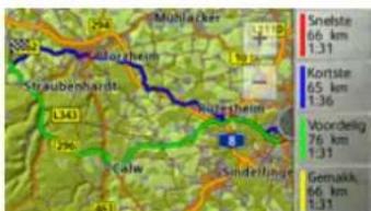 Muhfaken Snelste 66 km 1.31 Kortse 65 km 1.36 Voordelig 76 km 1.31 Gemakk. 66 km 1.31