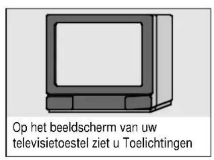 Op het beeldscherm van uw televisietoestel ziet u Toelichtingen