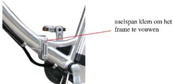 snelspan klem om het frame te vouwen