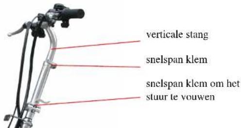 verticale stang snelspan klem snelspan klem om het stuur te vouwen