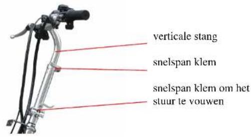 verticale stang snelspan klem snelspan klem om het stuur te vouwen