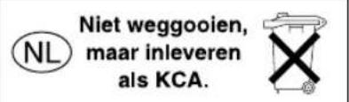 NL Niet weggooien, maar inleveren als KCA.