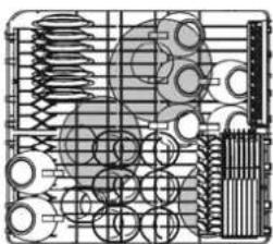 Pure technical diagram of mechanical components without any text, numbers, or symbols