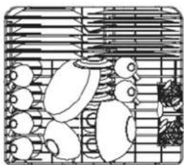 Illustration of a grid with scattered objects and abstract patterns (no text or symbols)