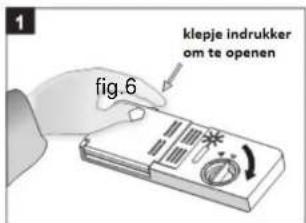 1 klepje indrukker om te openen fig.6
