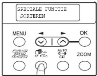 SPECIALE FUNCTIE SORTEREN MENU OK SP FUNC AUTO ZOOM