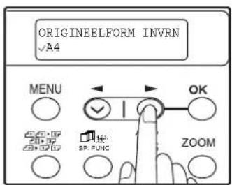 ORIGINEELFORM INVRN √A4 MENU OK SP. FUNC ZOOM