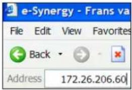 e-Synergy - Frans va File Edit View Favorites Back Address 172.26.206.60