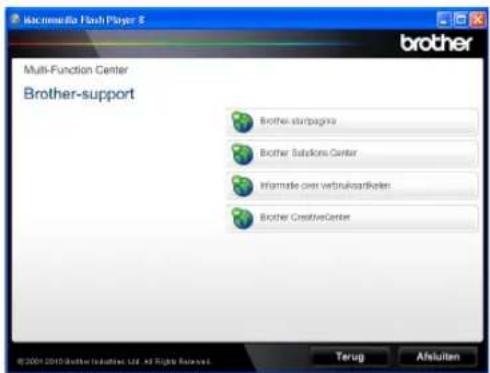 Macromedia Flash Player 5 brother Multi-Function Center Brother-support Brother startpagina Brother Solutions Center Informatie over verbruikodarkolen Brother CreativeCenter ©2001 2010 brother induktiv Ltd. All Rights Reserved Terug Afsuiten