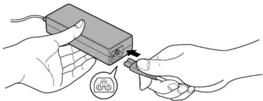 TOSHIBA Satellite Pro S200 - De netadapter aansluiten - 3