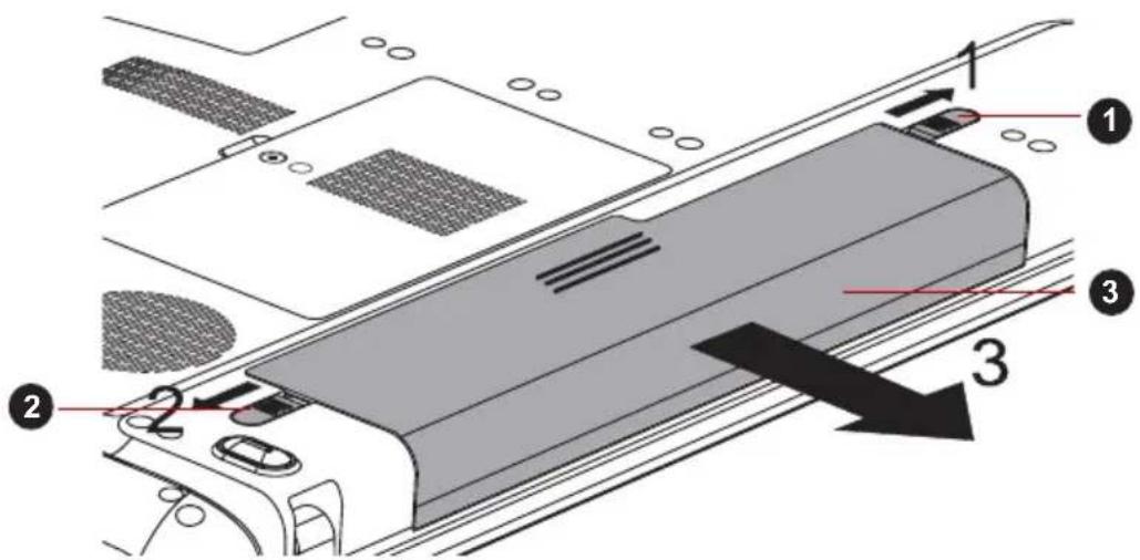 TOSHIBA Satellite L655D - De accu-eenheid verwijderen - 1