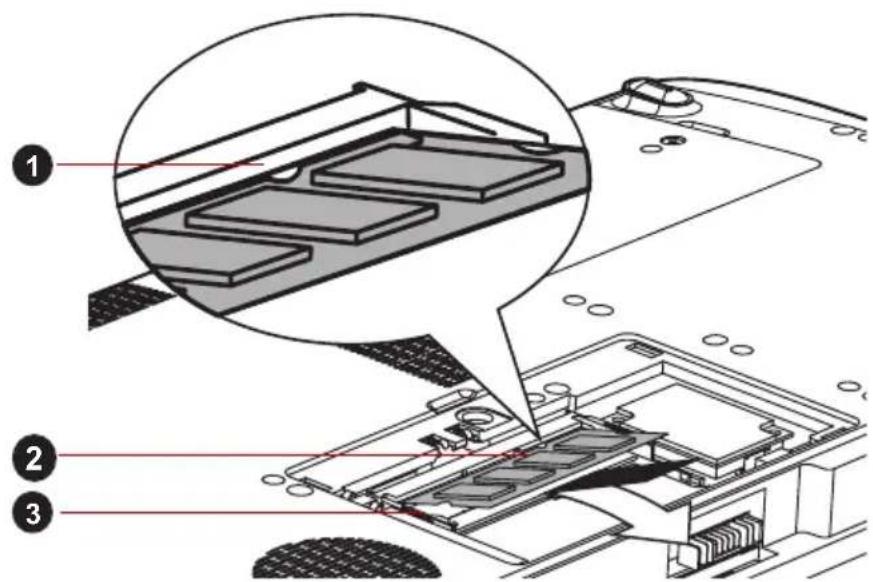 TOSHIBA Satellite L655D - Een geheugenmodule installeren - 3