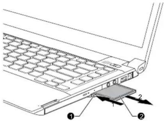 TOSHIBA Satellite R630 - Een PC-kaart verwijderen - 2