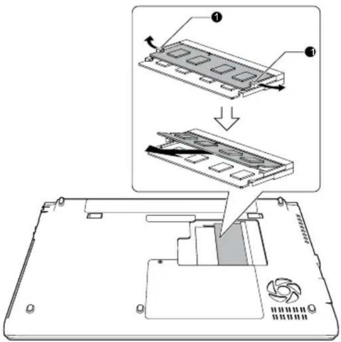 TOSHIBA Satellite R630 - Een geheugenmodule verwijderen - 2