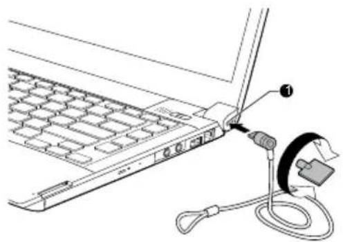TOSHIBA Satellite R630 - Het beveiligingsslot aansluiten - 1