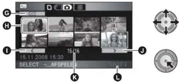 PANASONIC HDC-HS100E - Selecteer de foto die u wilt bekijken en druk op de cursor. - 1
