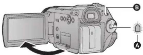 PANASONIC HDC-HS100E - ■ De camera aanzetten - 1