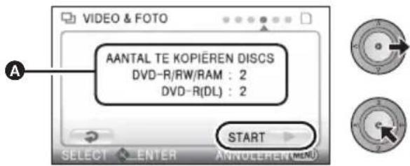 PANASONIC HDC-HS100E - Selecteer [START] en druk daarna op de cursor. - 1