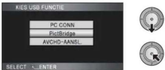 PANASONIC HDC-HS100E - Selecteer [PictBridge] en druk op de cursor. - 1